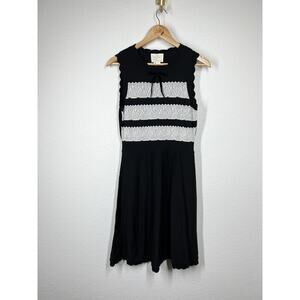 Kate Spade Lace Jacquard Sweater Dress Medium Black White